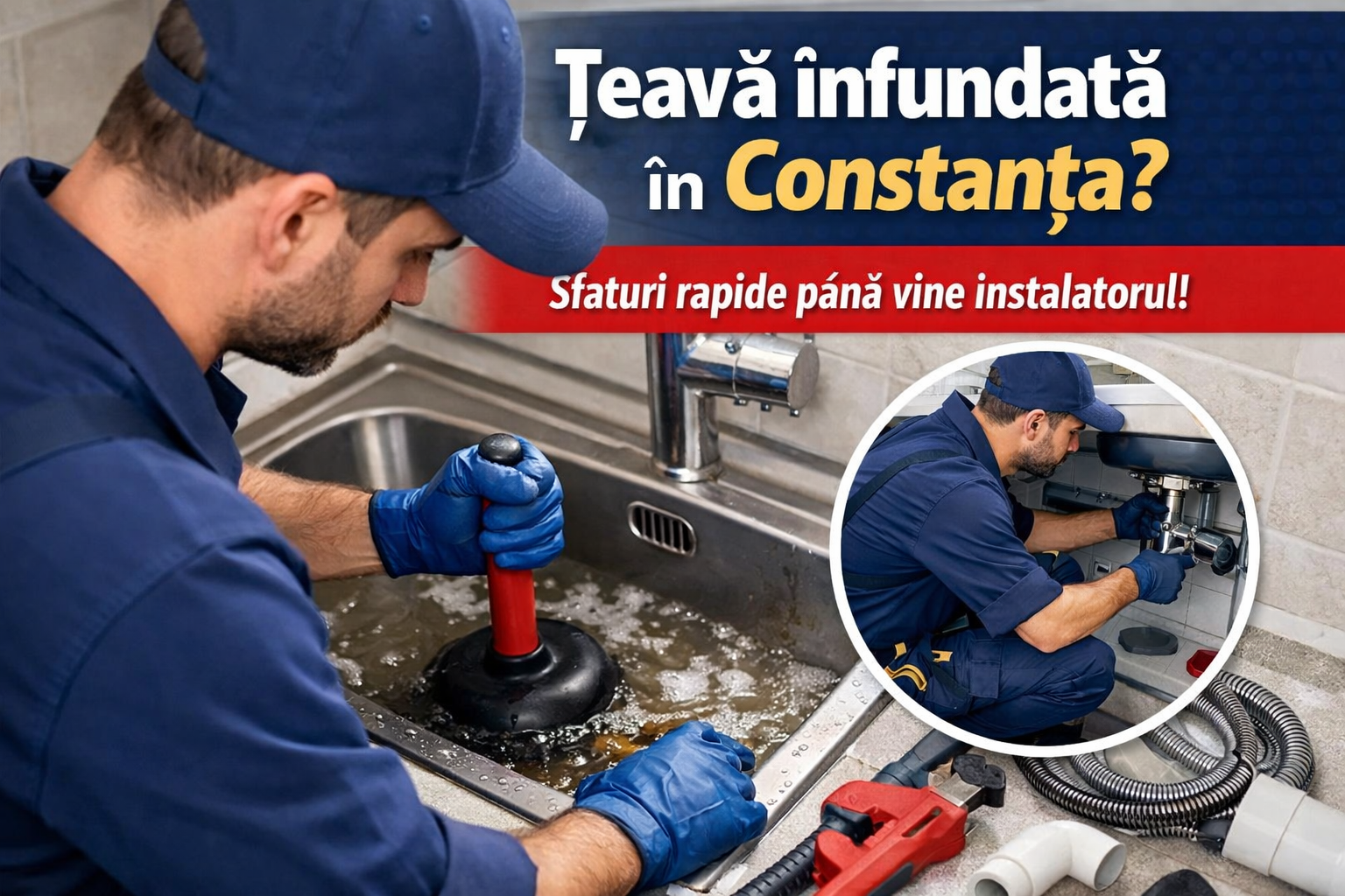 Țeavă înfundată în Constanța – ce faci rapid până vine instalatorul